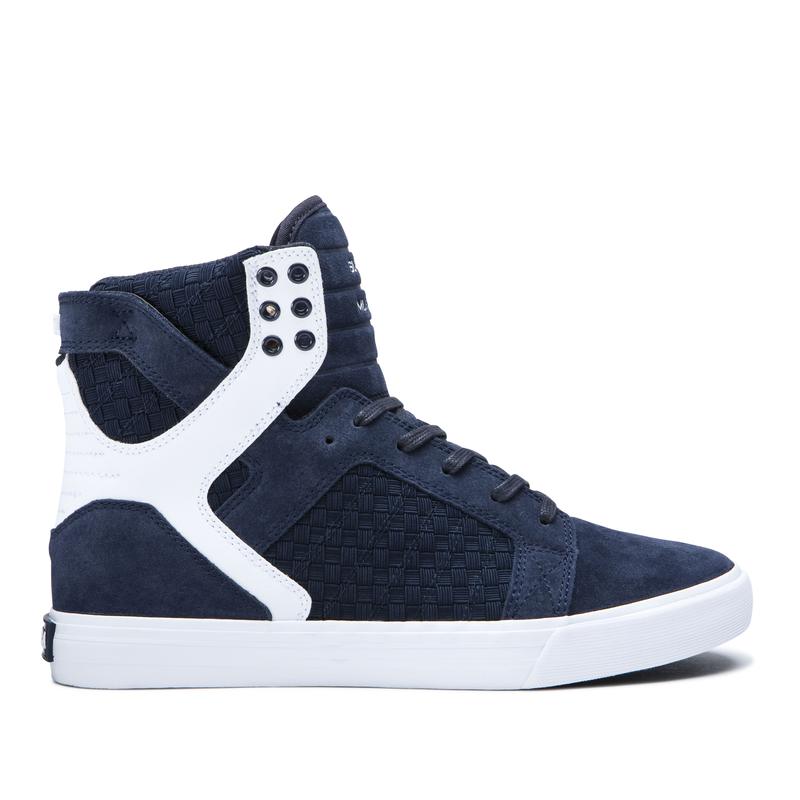 Supra SKYTOP - Bayan Boğazlı Ayakkabı - Lacivert / Beyaz - Türkiye (97056PHVT)